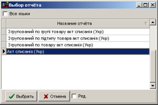 Бланки акта списання