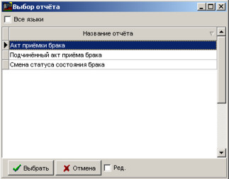 Друк акту відбраковування