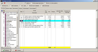 Вибір позицій для поворотної накладної
