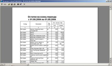 Друк розрахункових поточних залишків